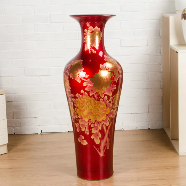 Crystal Glaze Jingdezhen Ceramics Large Floor Vases Colored Luxury Decorative Floor Vase Sitting Room Furnishing Art 2