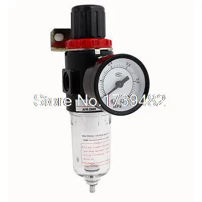 

AFR2000 Compressor Regulator Pneumatic Air Filter 1/4 Inch PT w Pressure Gauge