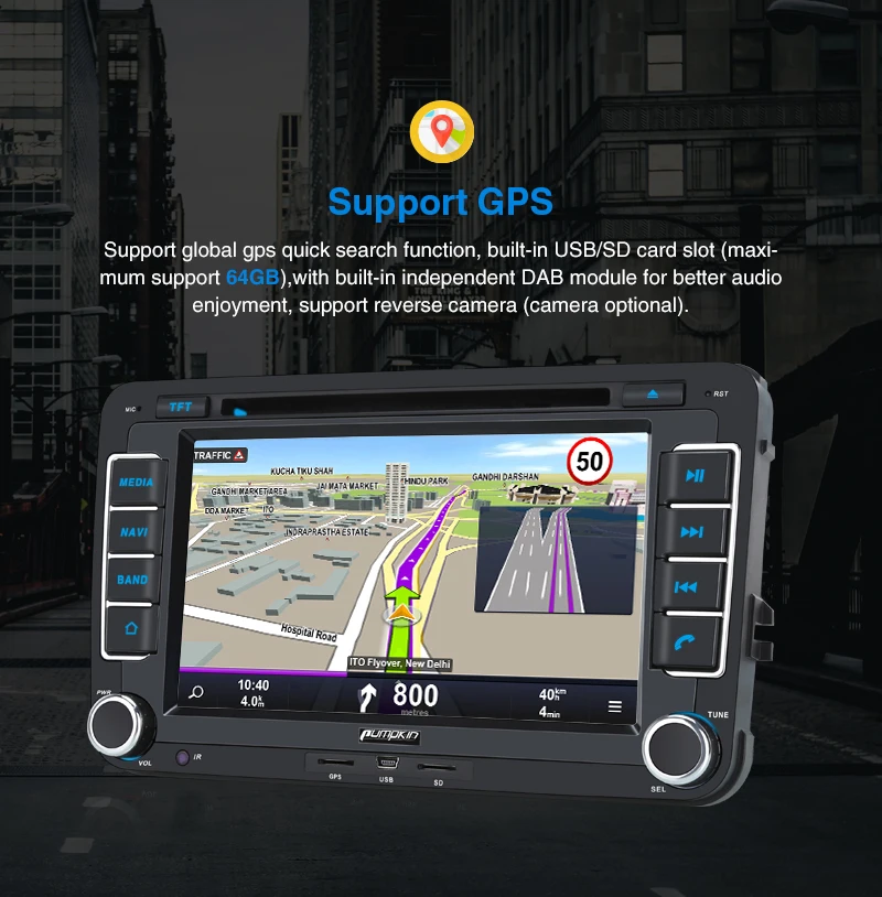 Cheap Pumpkin Android 9.0 Car Stereo Audio Quad-core 2 Din7