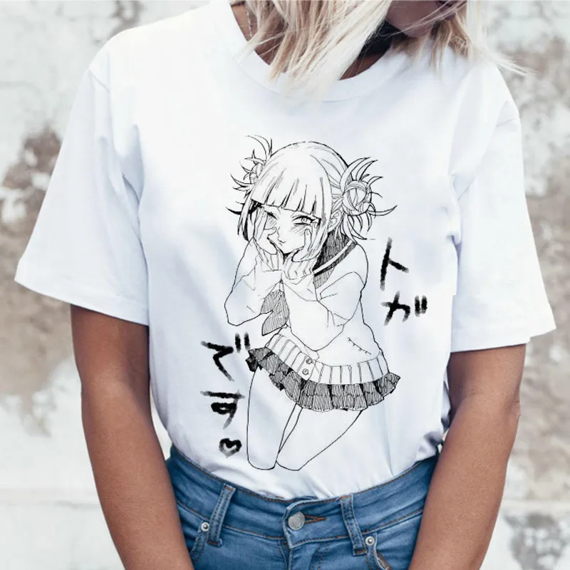 New Female Cartoon T Shirt Women Harajuku Boku No Hero Academia Anime T-shirt Senpai Funny Tshirt Hentai Himiko Toga Top Tees