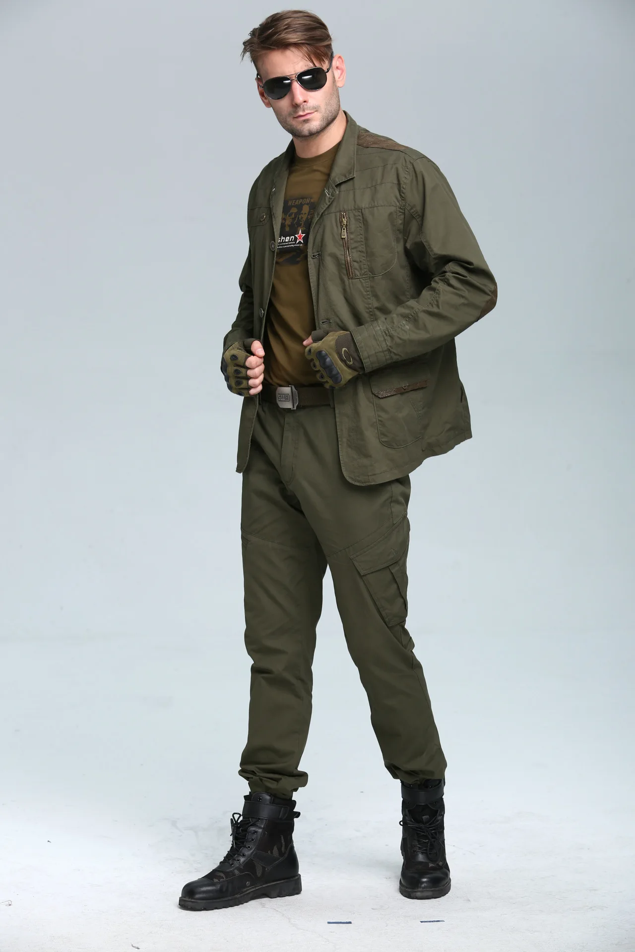 Куртка в стиле милитари, мужская хлопковая немецкая армейская форма, Повседневная тактическая куртка, мужской модный блейзер с несколькими карманами, на молнии, в стиле пэчворк