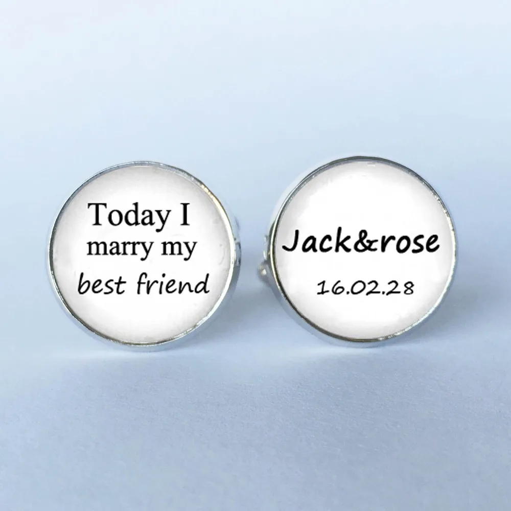 1 пара запонки для свадебных запонок с именем и датой|cuff links|wedding cuff linksgroom cufflinks |