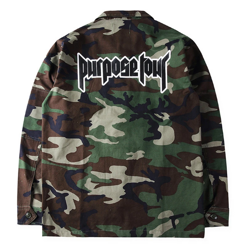 Purpose Tour Camo Men Women Jackets For Fans 2016 Newest Jastin Bieber Camouflage Man Coats