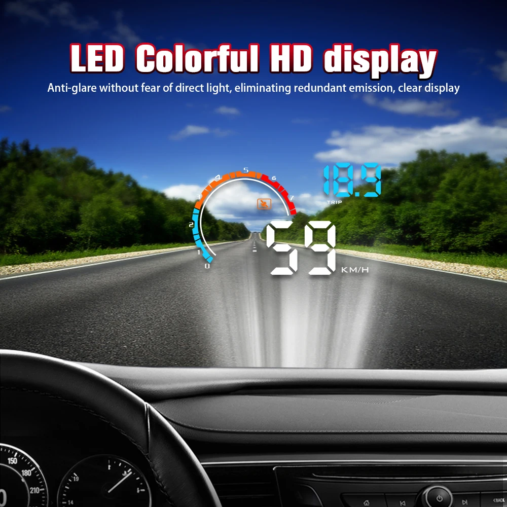 2020 новый выпуск 2 в 1 HD HUD OBD2 бортовой компьютер светодиодный GPS Автомобили