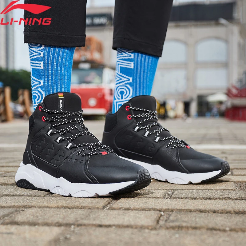 Goede Li Ning Mannen LN PIONEER Levensstijl Schoenen Ademend Warme Fleece Wearable Voering Comfort Sportschoenen Sneakers AGCN125 YXB235