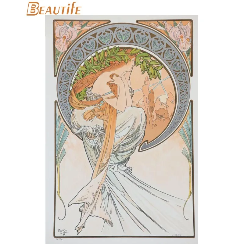 Хит, на заказ, ткань alphonse mucha, шелковая ткань, плакат, домашний декор, настенная Художественная ткань, Шелковый настенный плакат, принт, ваш дизайн - Цвет: poster