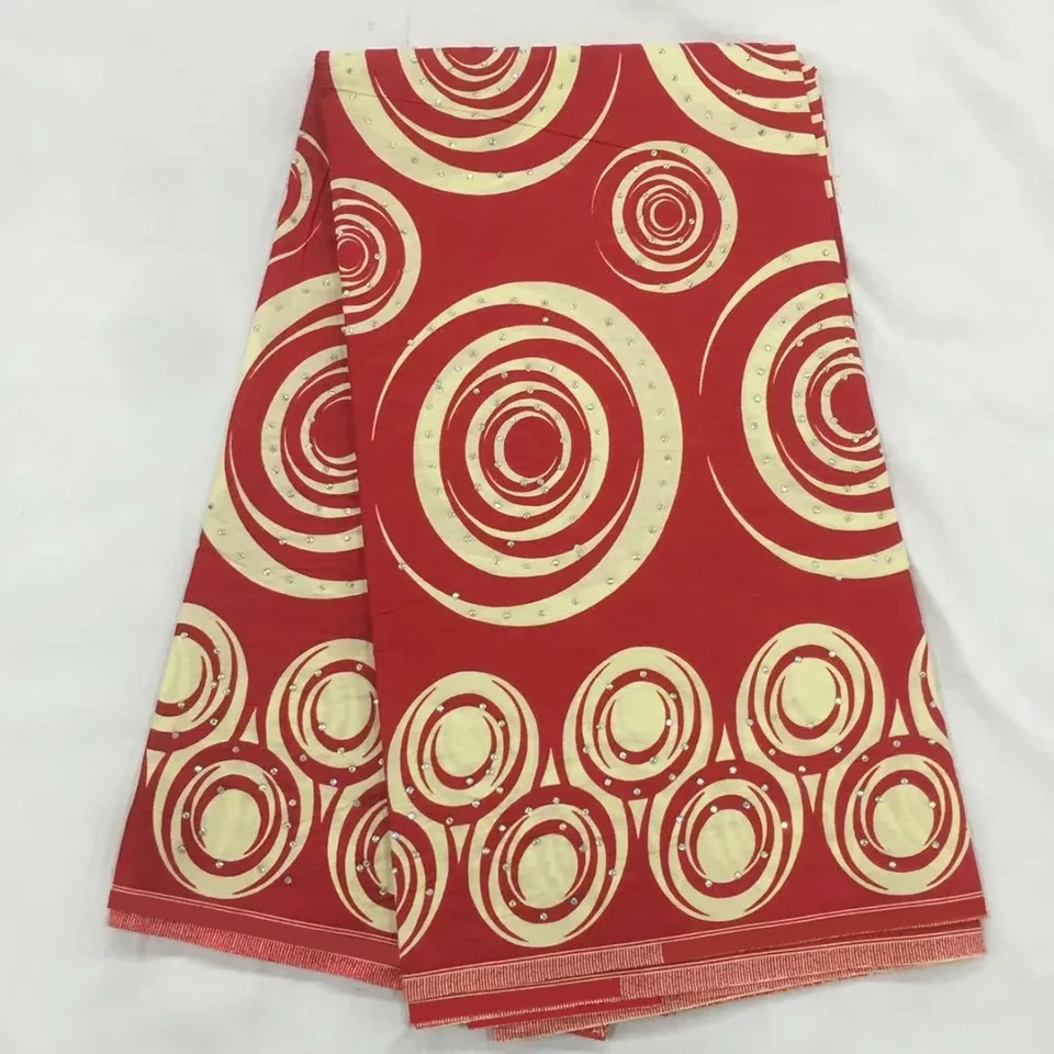 

Latest design African wax fabric,African Fabrics Mitex Holland Block Wax Print/Kitenge Embedded Rhinestones 6yards LSTZ-2