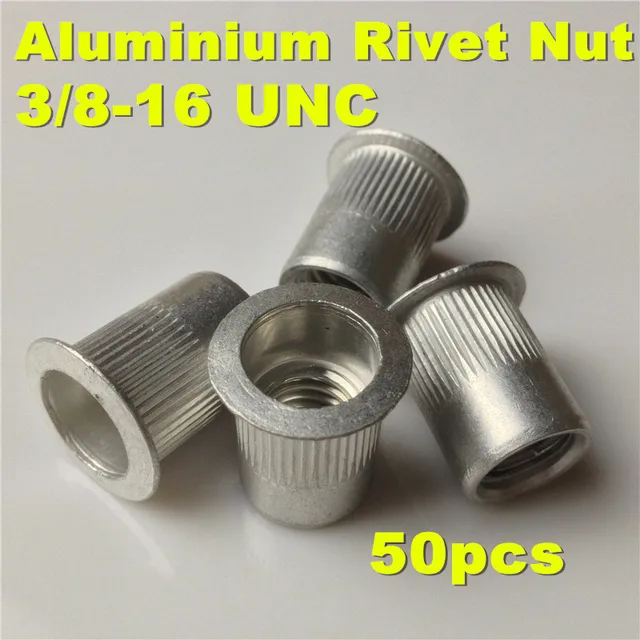 50pcs 3/8 16 UNC Aluminium Rivet nut 3/8 Alu Insert Nut Aluminum PEM