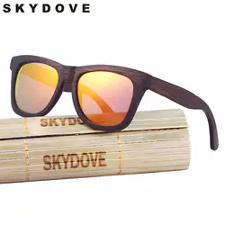 SKYDOVE коричневый деревянные очки кадров квадратный люкс 2018 бамбуковое солнцезащитные очки wo Для мужчин древесины солнцезащитные очки