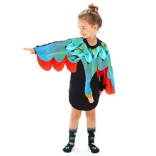 Детское платье с принтом лебедя осеннее платье Детское модное платье с голубыми перьями в европейском и американском стиле для маленьких девочек