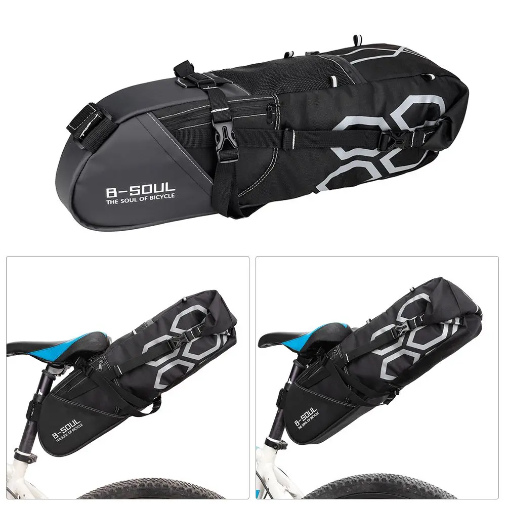 Perfect B-SOUL 10L Bike Bag Bike Rear Seat Bag Bicycle Tool Storage Pouch Cycling Saddle Tail Packs Bike Storage Bag for casco ci 3