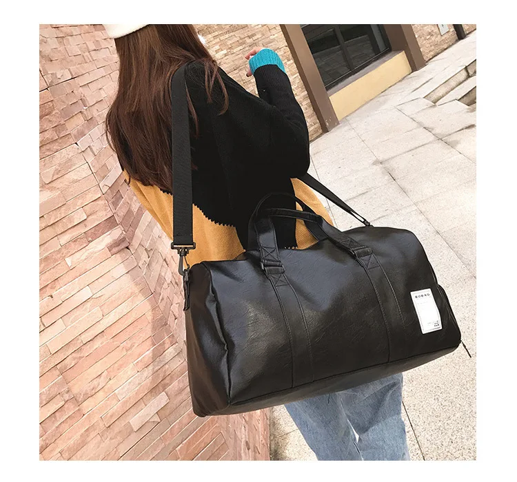 HOYOBISH, корейский стиль, мужские дорожные сумки для путешествий, Водонепроницаемые кожаные сумки, сумка на плечо для женщин, Большая вместительная сумка для выходных OH301