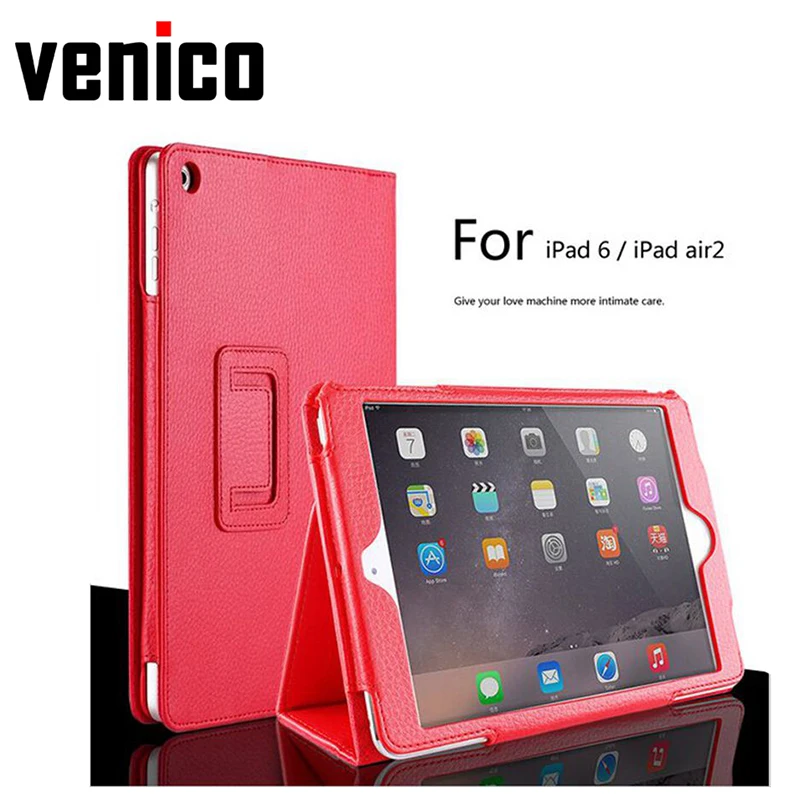 For Apple ipad Air 2 II Open Close Wake Up Sleep Flip Litchi