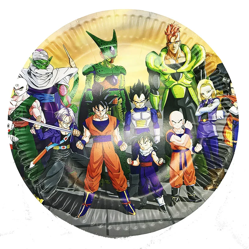 Тема Dragon Ball одноразовые тарелки салфетки для стаканчиков Dragon Ball одноразовые чашки соломинки баннеры Dragon Ball товары для дня рождения