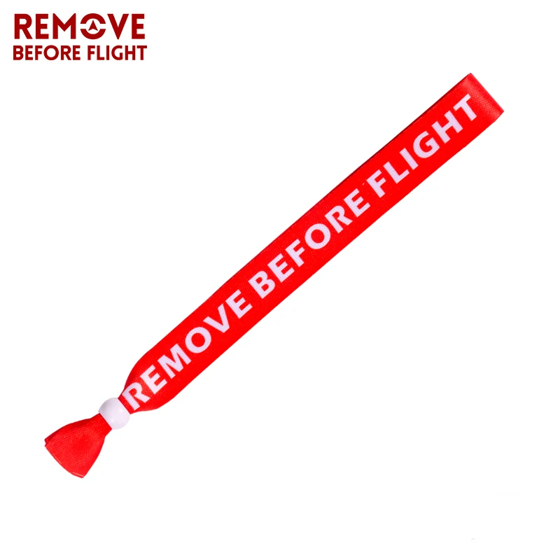 

Polyester Disposable Wristband Remove Before Flight Aviation Gifts Red Wrist Band for Party Use Can be Customized