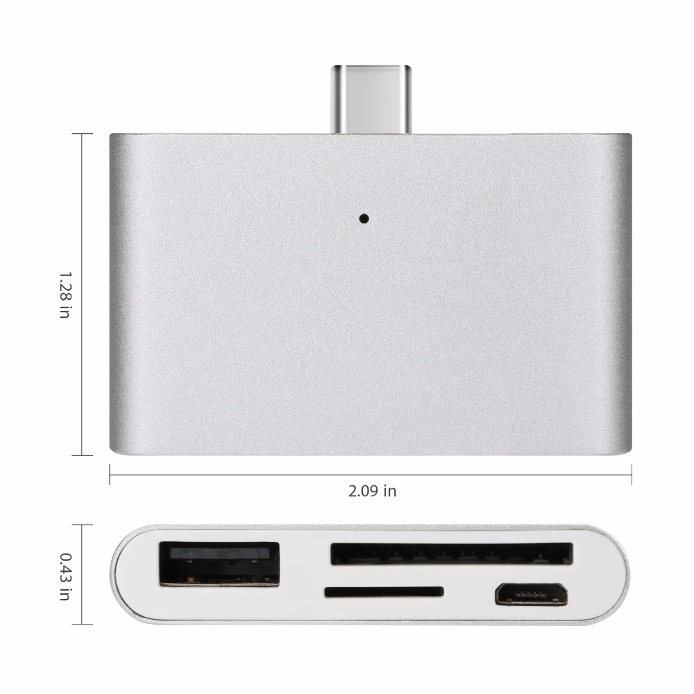 YUNCLOUD Тип usb-C концентратор USB 2,0 Card Reader микро USB SD карта памяти TF OTG 4 в 1 концентратор Мини адаптер для ноутбуков и телефоны