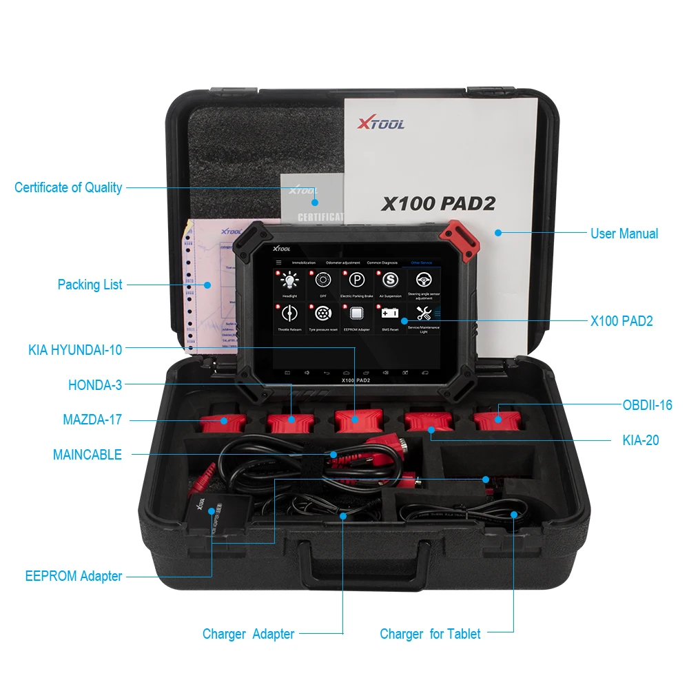 XTOOL X100 Pad2/PAd2 Pro автоматический ключ программист с EPB EPS OBD2 одометр OilRst TPMS X100 PAd 2 лучше, чем X300 pro3