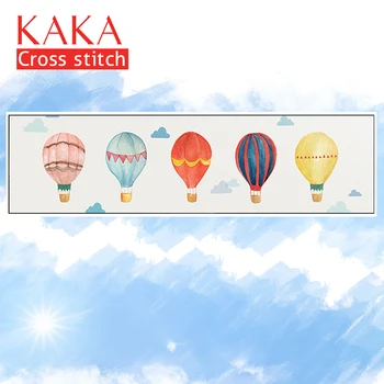 

KAKA Cross stitch kits Embroidery needlework sets with printed pattern,11CT canvas,Home Decor for garden House,5D Five Balloons