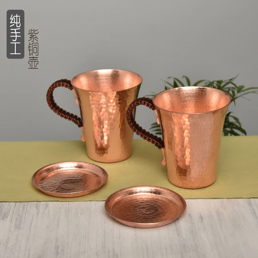 النحاس النقي اليدوية الرجعية الشاي المياه الحليب القهوة كوب سميكة البيرة النبيذ كأس coffeeware drinkware