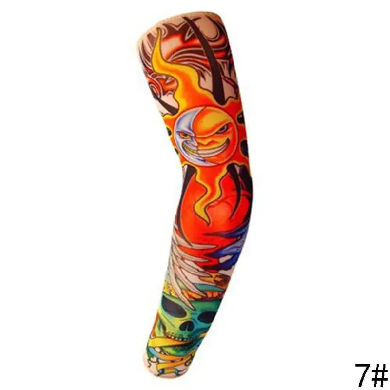 1 шт. Татуировка рука унисекс УФ Бег Велоспорт Спорт эластичность компрессионные гетры для рук Баскетбол рукава для мужчин/wo для мужчин - Цвет: 7
