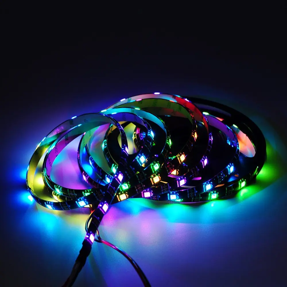 12В программируемая Адресуемая ws2811 Светодиодная лента 5050 SMD полноцветная RGB