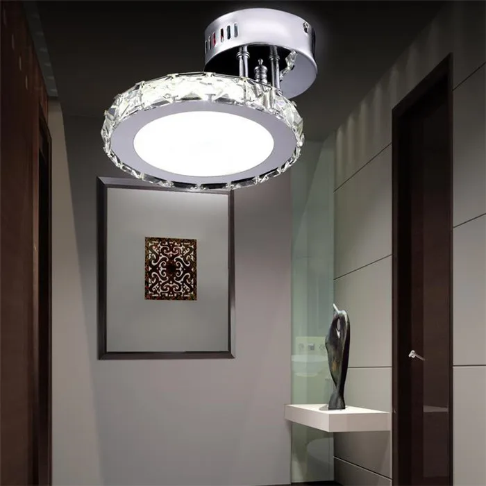 

Modern Crystal LED Ceiling Light Fixture Ring Crystal Ceiling Lamp for Hallway Corridor Aisle Porch luces led para casas 9W  led