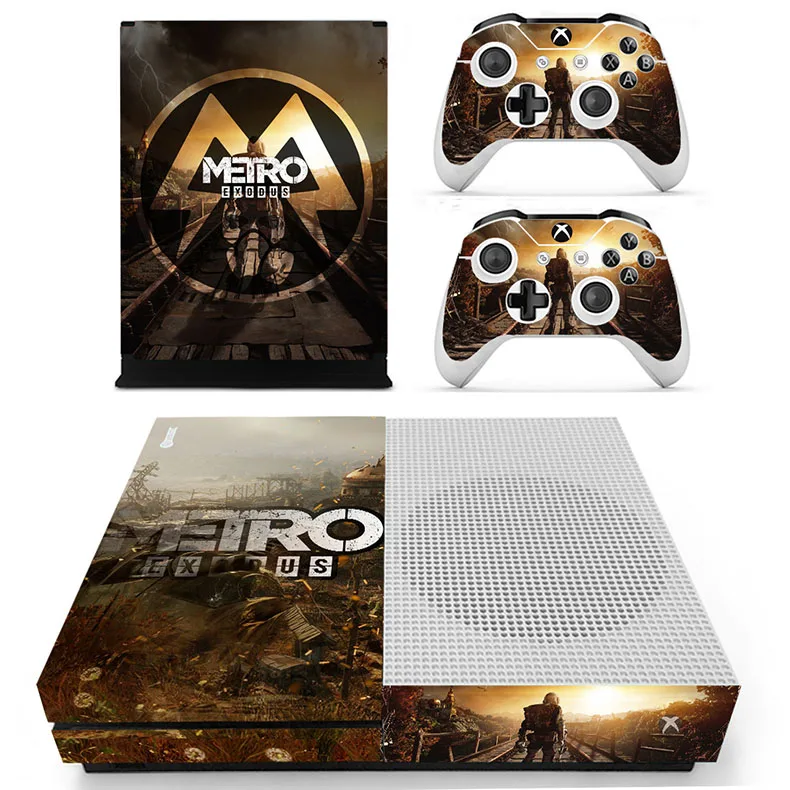 Metro Exodus наклейка для Xbox One S Наклейка s vinilo pegatina для Xbox one тонкая консоль и два контроллера - Цвет: YS-xboxoneS-2110