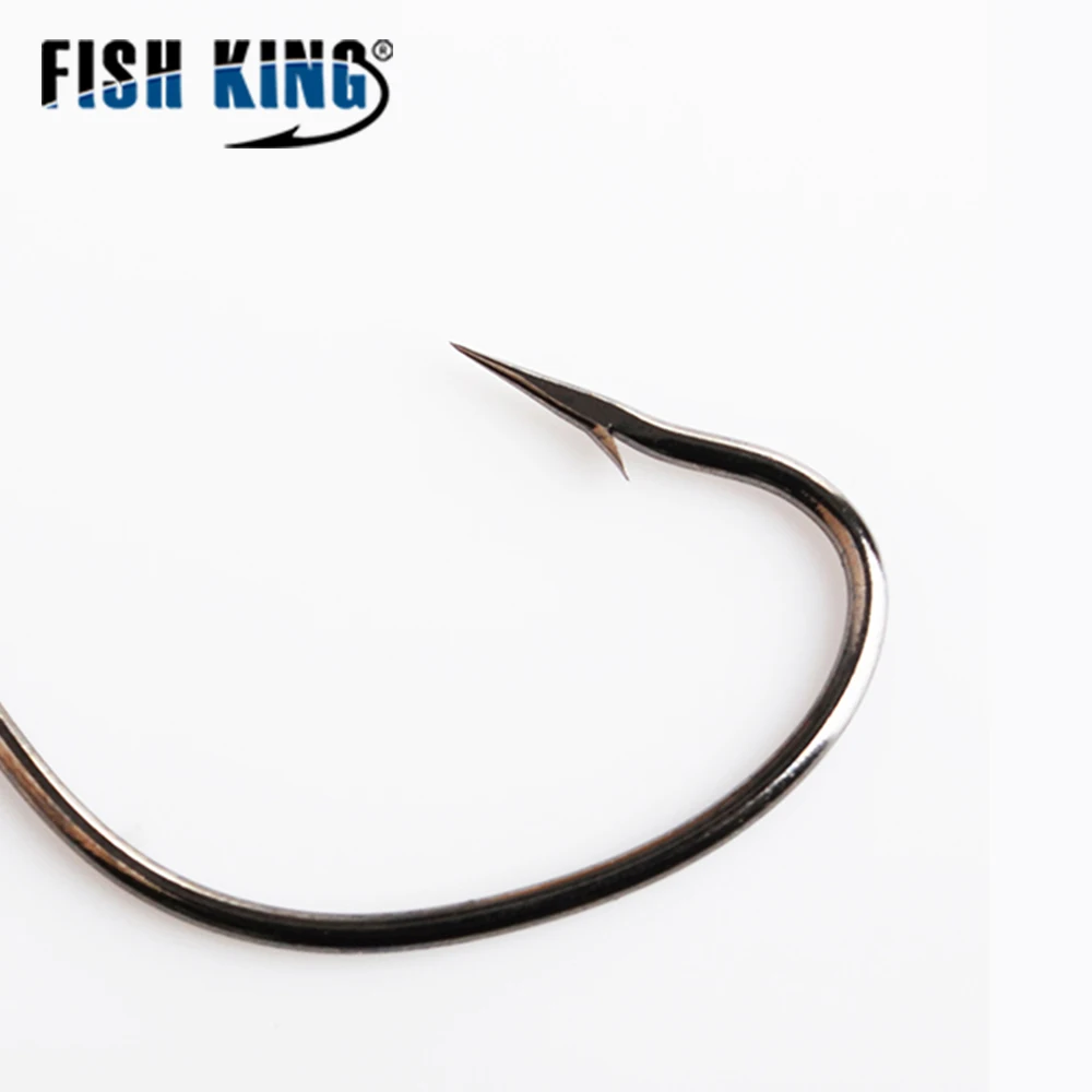 FISH KING 4/0#3/0#2/0#1/0#1#2#4# Мягкая приманка крючок офсетный червячный хвостовик углеродистая сталь круг японские рыболовные крючки