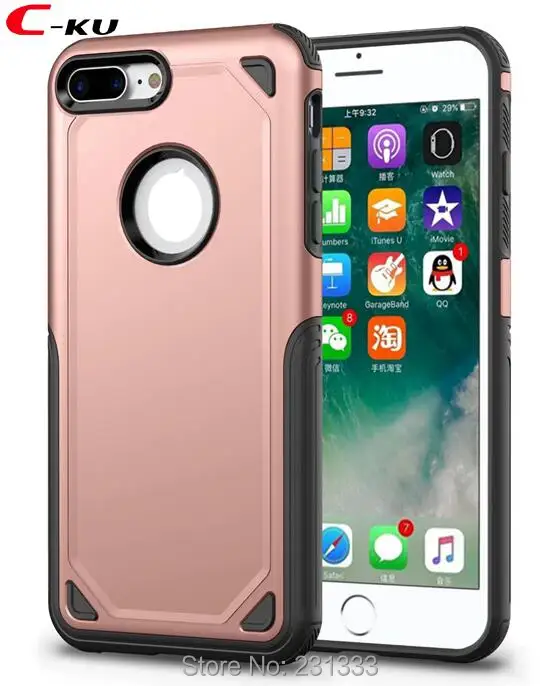 C ku для Iphone X 8 7 Plus 7PLUS 6 6S армированный ПК ТПУ Жесткий чехол Гибридный ударопрочный