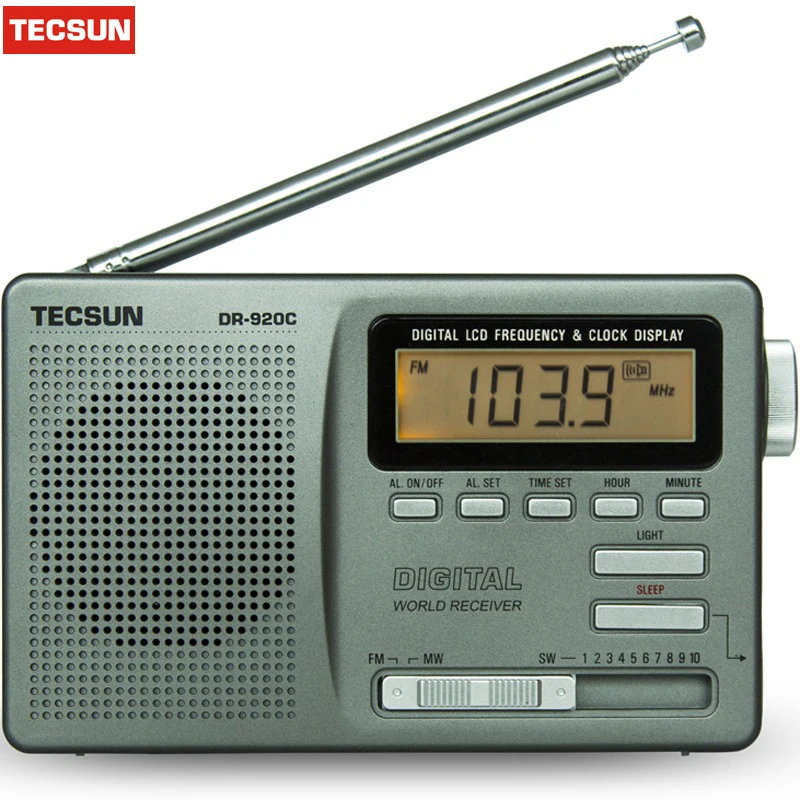 TECSUN DR-920C цифровой дисплей FM/MW/SW Полнодиапазонный радио DR920C стерео радио портативное высокочувствительное радио lcd Аудио Радио