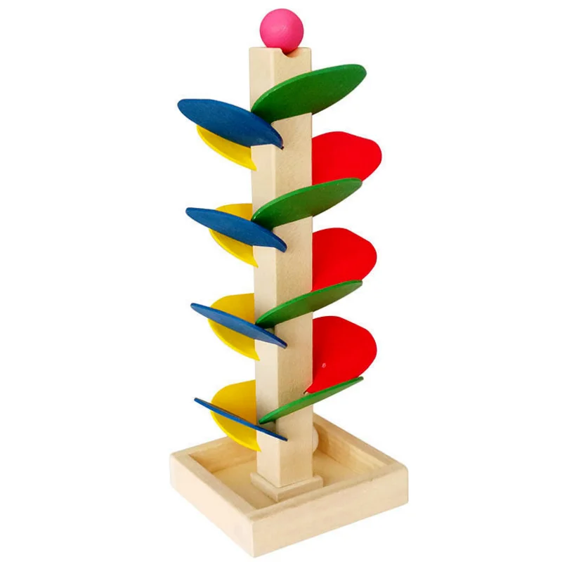 1 комплект Монтессори блоки Дети Деревянный Дерево мраморный шар падение трек Развивающие игрушки для детей развивающий блок