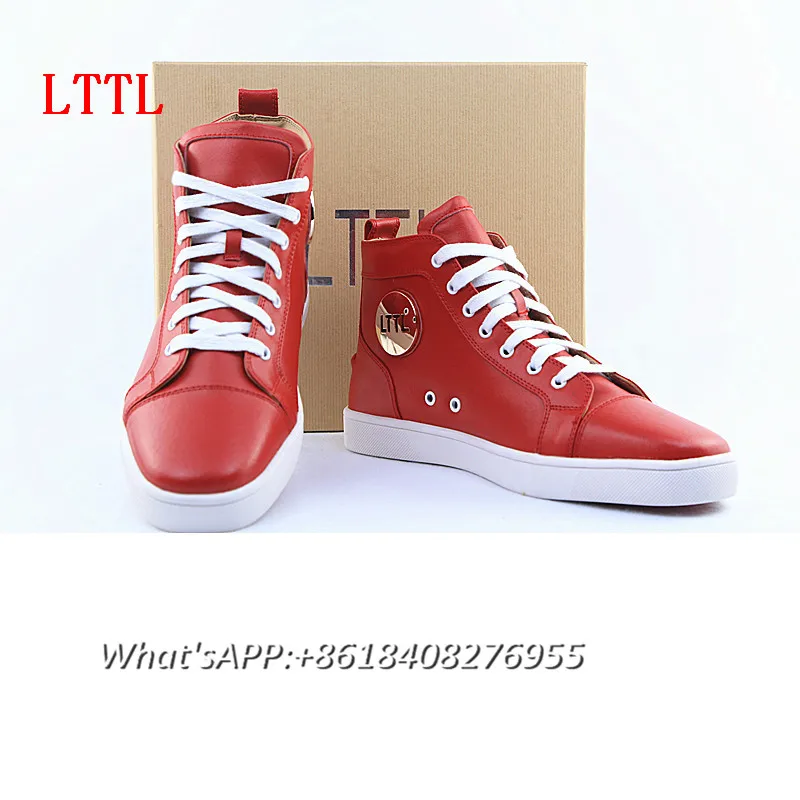 Red Men Ankle Boots 2017 Fashion Men Spring Vulcanize Shoes Lace Up Platform Shoes Men High Top Waterproof Men Shoes Breathable