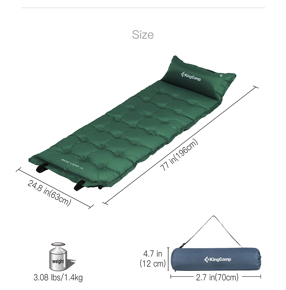 KingCamp-Mat-Self-Inflating-200cm-Camping-Pad-Sleeping-Mattress-with-Pillow-Inflatable-Bed-for-Outdoor-Camping-Hiking -2