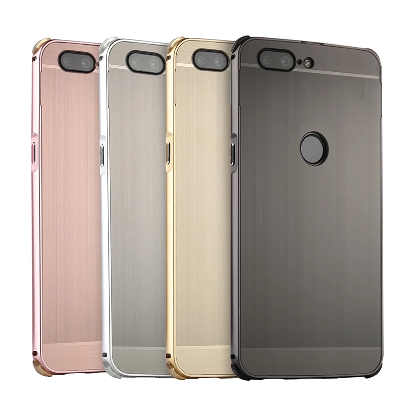 

For Oneplus 5t Case for 1+5T Brushed Back Cover Hard Case with Plating Metal Frame Case for One Plus 5T 1+5 T 6.01''