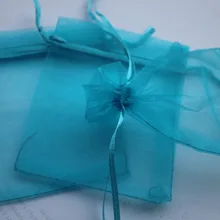100 шт./партия 13x18 см бирюзовые синие сумки из органзы ювелирный свадебный подарок мешочки