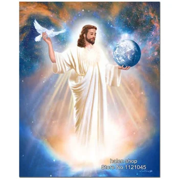 

Hot!! Jesus Pattern Diamond Embroidery Diy Needlework Round Diamond Painting Cross Stitch 5D Full Rhinestones Home Decor XC220