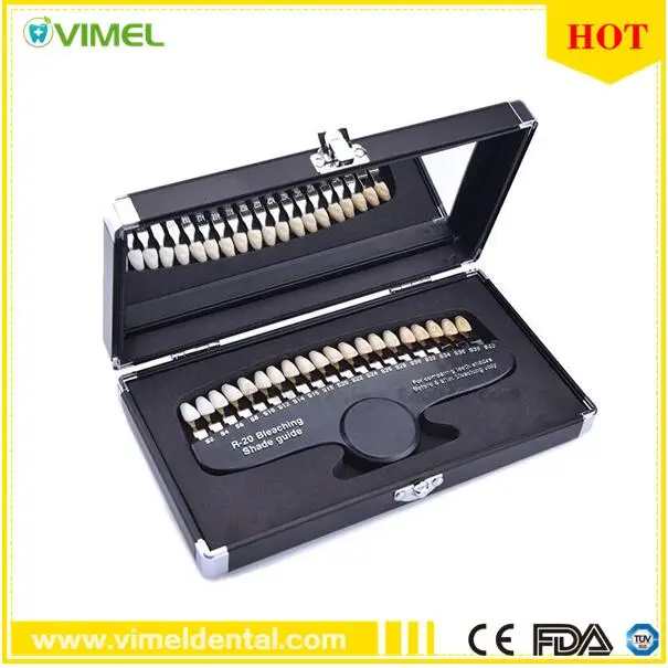 Новый 20 цветов s luxary packing dental whitening 3D shade guide цветной компаратор с зеркальным