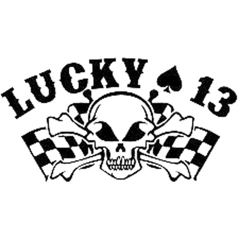 16CM*8.5CM Lucky 13 Skull Sticker Tattoo Decal Car Stickers Motorcycle ...