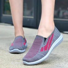 Женские кроссовки без шнуровки; спортивная дышащая обувь; сезон лето-осень; цвет розовый; мягкий Быстросохнущий; женская прогулочная обувь для бега