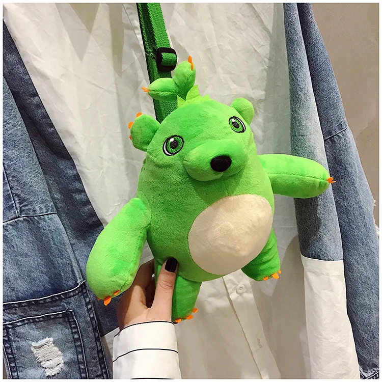 Супер мило мягкий зеленый плюшевый медведь плюшевая игрушка-рюкзак для девочек и мальчиков рюкзак для девочек сумки для девочек детские игрушки новейший стиль небольшой емкости