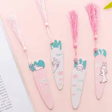 1 шт. деревянная морковная линейка милый мультяшный кролик с морковкой деревянная розовая Закладка книжная страница с кисточкой студенческие канцелярские принадлежности изысканный подарок