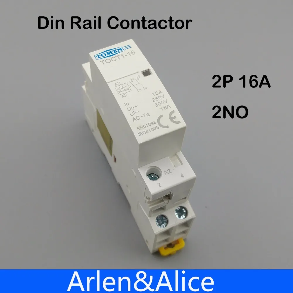 1 шт. TOCT1 Американская классификация проводов 2р 16A 220 V/230 V 50/60HZ Din rail бытовой ac Контактор В соответствии с стандартом 2NO или 1NO 1NC - Цвет: 2NO