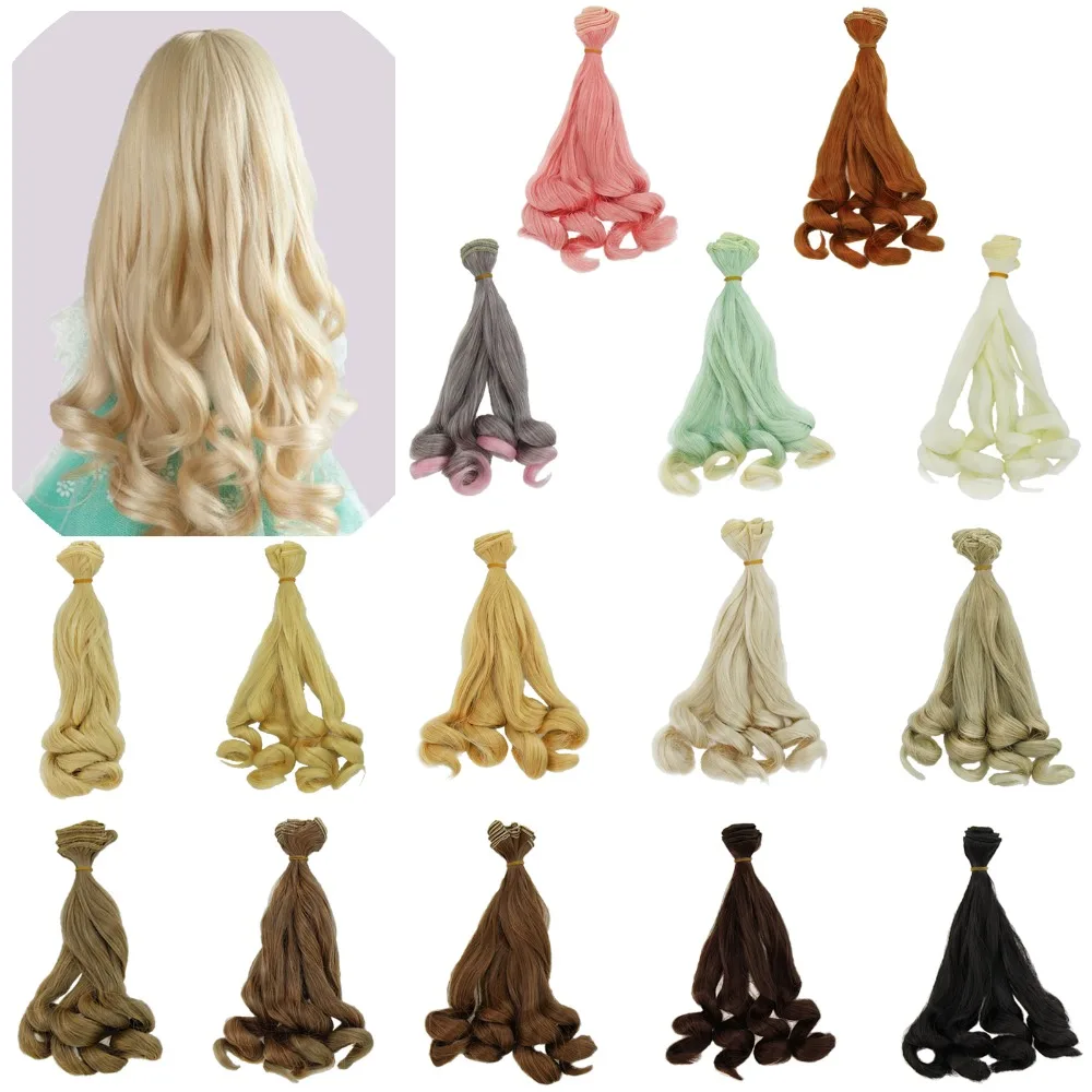 

Multicolor 20*100cm Wave Curly Doll Wig Long Hair High-Temperature Wigs DIY Accessories for BJD for SD 1/3 1/4 1/6 Dolls Puppet
