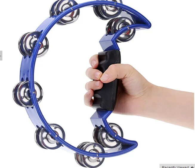 Good deal Musical Instrument Mini Hand ambourine Blue Hand Held with