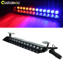 castaleca Car Led Emergency Strobe Flash Warning Light 12V 12 Led 12W Police Flashing Lights Red