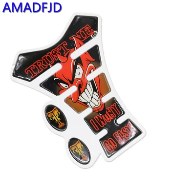 

AMADFJD Motorcycle Sticker 3D Demon Skull Logo Tankpad Stickers On Motorcycle Tank Pad Pit Bike Protector Motorbike Decals