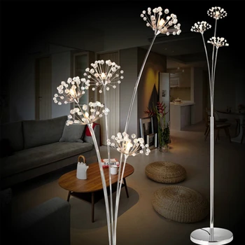 

New Modern Crystal Floor Lamp For Living Room Flower Decorative LED Steel Standing Lamps Bedroom classic light By Italy Designer