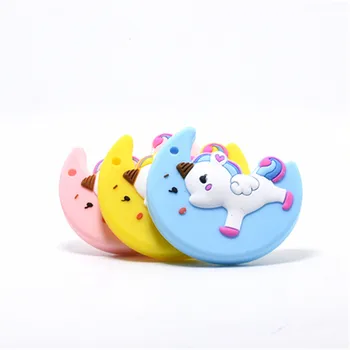 

1 PC Moon Unicorn Silicone Teether BPA Free Baby Teething Chewable Silicone Beads Baby DIY Pacifier Chain Necklace Teether