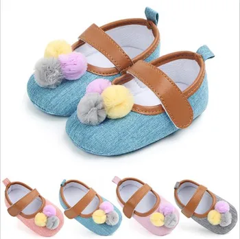 

2018 Lovely Ball Baby Shoes Infant Soft Sole First Walkers Girls Crib Shoes