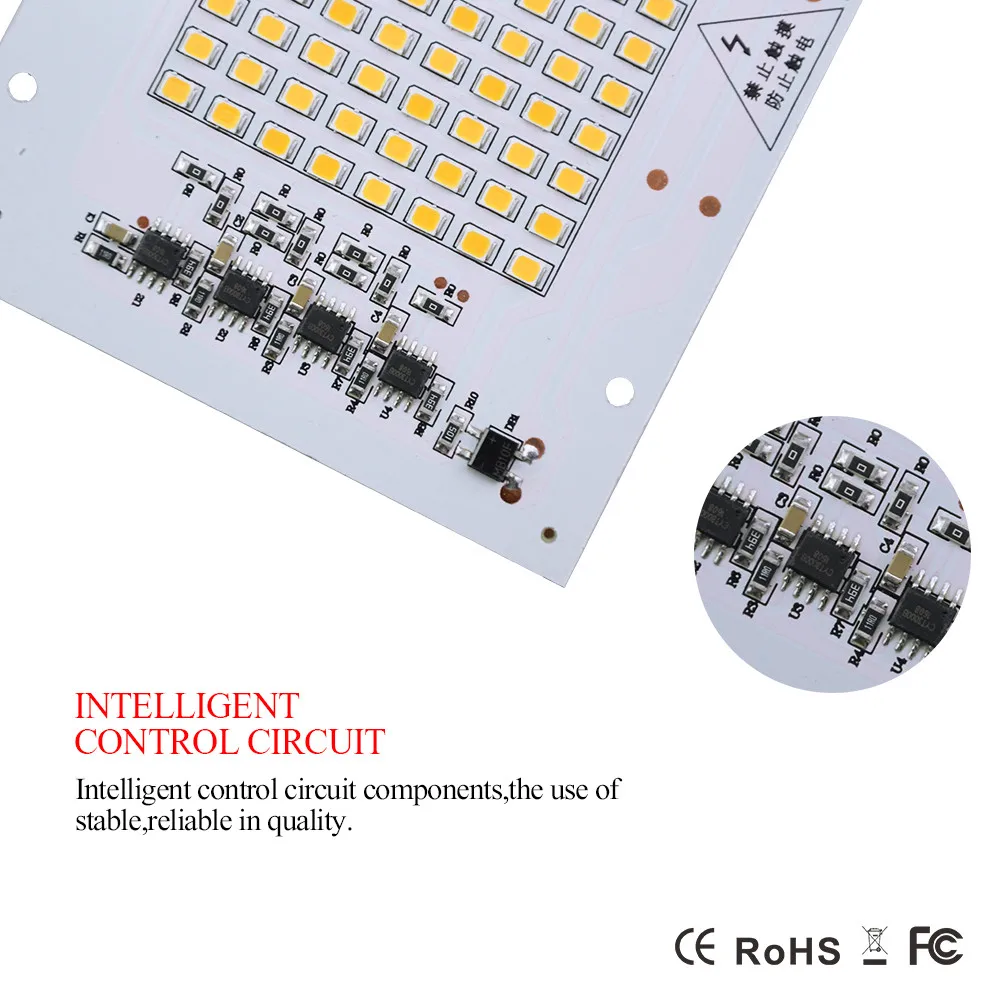 Высокомощная Светодиодная лампа Smart IC Chip 10 Вт 20 30 50 90 220 В 230 в 240 Lampada LED для